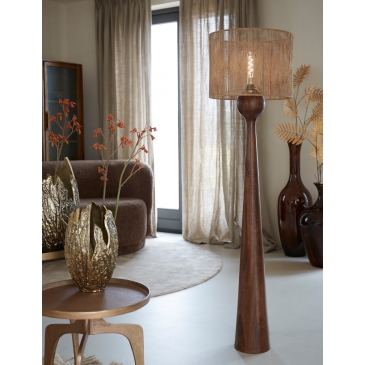 Light & Living Vloerlamp Festina Mangohout Roodbruin 125cm