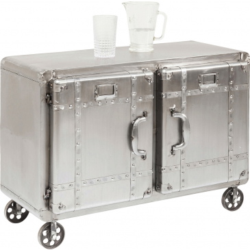 Kare Design Dressoir Buster Zilver met Wielen