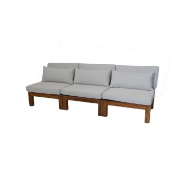 HSM Collection Tuin Loungeset Aruba 3-Delig Teak Naturel/Wit