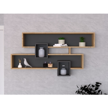 Wandplank Karen Melamine Saffier Antraciet