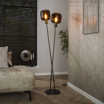 Vloerlamp Bronza 2-Lichts Bruin - Giga Meubel