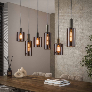 Hanglamp Sepiora 6-Lichts Bruin - Giga Meubel