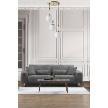 Hanglamp Morino 3-Lichts Wit/Goud