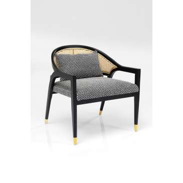 Kare Design Fauteuil Horizon Zwart/Rotan
