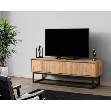 Tv-Meubel Tilsim Melamine Zwart Pine 140cm