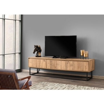 Tv-Meubel Tilsim Melamine Zwart Pine 180cm