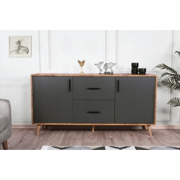 Dressoir Cordoba Melamine Walnoot Antraciet