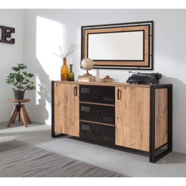 Dressoir Cosmo Rio Melamine Atlantic Pine Zwart