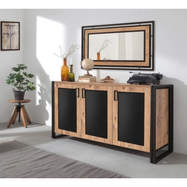 Dressoir Arcas Freda Melamine Atlantic Pine Zwart