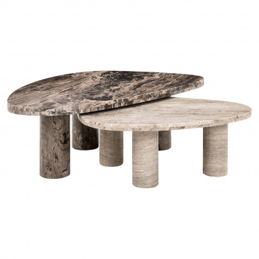 Richmond Salontafel Nazario Marmer Bruin Set van 2