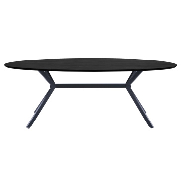 Woood Eettafel Bruno Ovaal Zwart 220cm