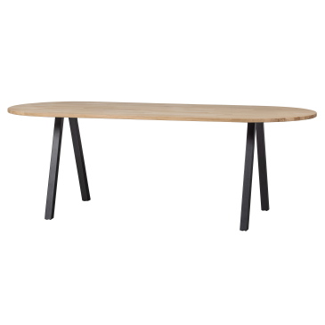 Woood Combi-tablo: Ovaal Eiken & 2-standen Poot