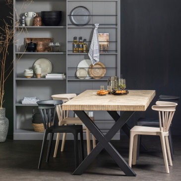 Woood Combi-tablo: Mango Visgraat 180x90cm & Alkmaar Poot