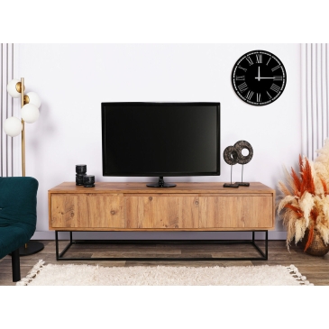 Tv-Meubel Lupin Melamine Walnoot Zwart 140cm