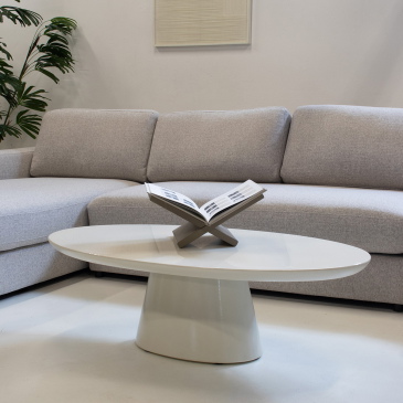 Salontafel Cleo Ovaal Glossy Wit 130cm - Giga Meubel