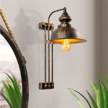 Wandlamp Saglam Antiek Zwart/Goud