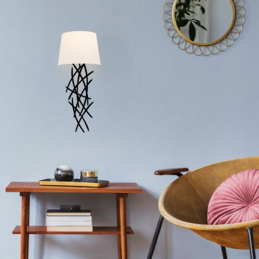 Wandlamp Asaf Sticks Wit/Zwart