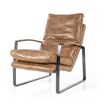 Eleonora Fauteuil Lex Cognac Vintage Leer