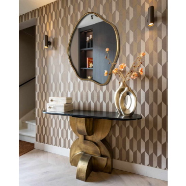 Richmond Sidetable Maddox Marmer Zwart/Goud 130cm