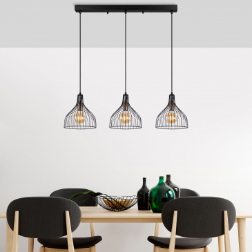 Hanglamp Cafu 3-Lichts Zwart