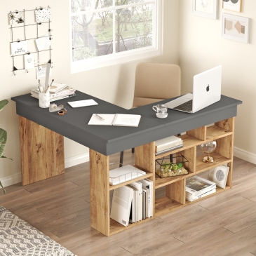 Bureau Hoca Melamine Atlantic Pine Zwart