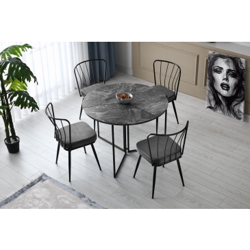 Eetkamertafel Yaprak Melamine Antraciet