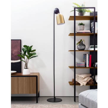 Kave Home Vloerlamp Natsumi Goud/Zwart