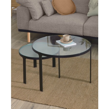 Kave Home Salontafel Oni Set van 2 Ø70cm/Ø50cm