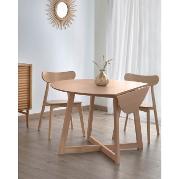 Kave Home Uitschuifbare Tafel Maryse 70 (120)x75cm Eikenhout Naturel