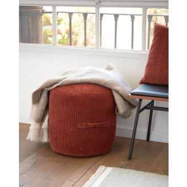 Kave Home Poef Cadenet Corduroy Terra Ø40cm