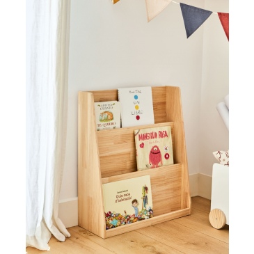 Kave Home Boekenkast Adventina Massief Naturel Dennenhout 59,5x69,5cm