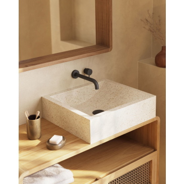 Kave Home Opzetwastafel Delina Wit Terrazzo 40x45cm