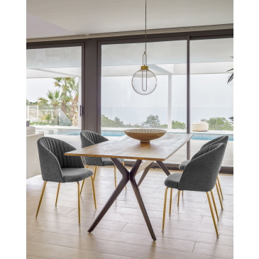 Kave Home Tafel Amethyst Eikenfineer Antiek 160x90cm