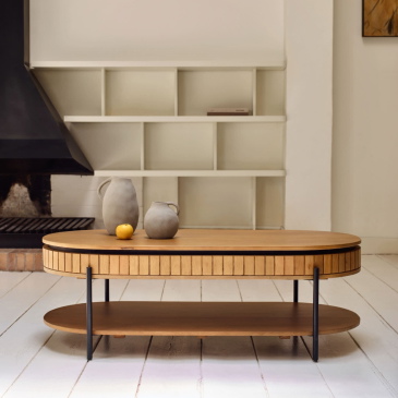 Kave Home Salontafel Licia Massief Mangohout 1-lade 130x65cm