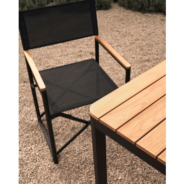 Kave Home Klapstoel Llado Outdoor Zwart Aluminium