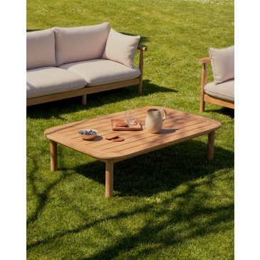 Kave Home Salontafel Sacova Outdoor Massief Eucalyptushout 140x89cm