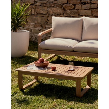 Kave Home Salontafel Sacaleta Outdoor Massief Eucalyptushout 100x60cm