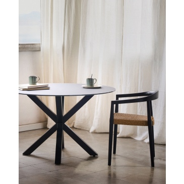 Kave Home Ronde Glazen Tafel Argo Zwart Ø120cm