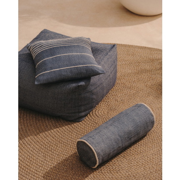 Kave Home Poef Vedell Blauw Pet 60x60cm