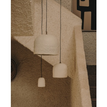 Kave Home Hanglamp Sineu Wit Papier-maché Ø34,5cm