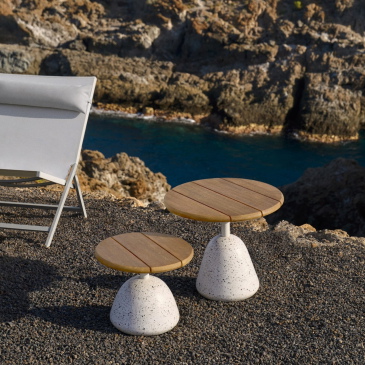 Kave Home Salontafel Saura Wit Terrazzo 32xØ55cm