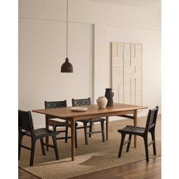 Kave Home Uitschuifbare Tafel Elan Notenfineer 200 (260)x100cm.