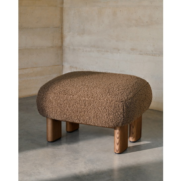 Kave Home Voetenbank Cabana Bouclé Taupe