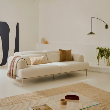 Kave Home Bank Aurum 3-Zits Ecru