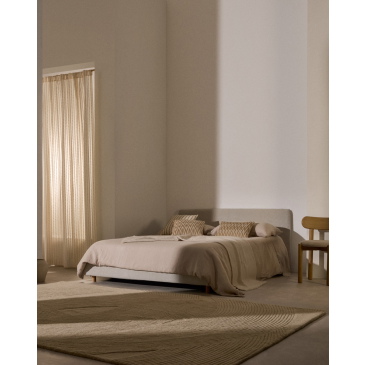 Kave Home Bed Valma Chenille Parel 180x200cm