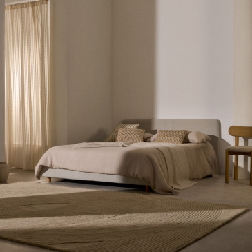 Kave Home Hoofdbord Valma Chenille Parel 160cm