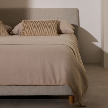 Kave Home Bed Valma Chenille Parel 90x200cm