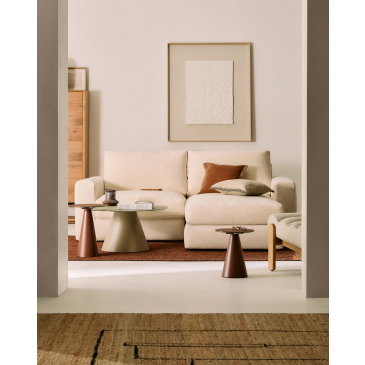 Kave Home Chaise Longue Bank Alea Chenille Ecru 3-Zits Rechts