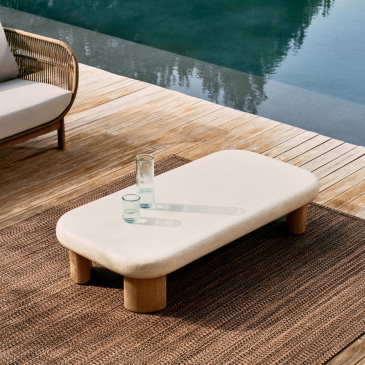 Kave Home Salontafel Labra Outdoor Wit Cement 140cm