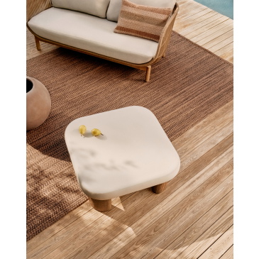 Kave Home Salontafel Labra Outdoor Wit Cement 80x80cm